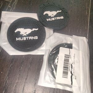 Mustang Black Car Coasters -4pcs- NWT